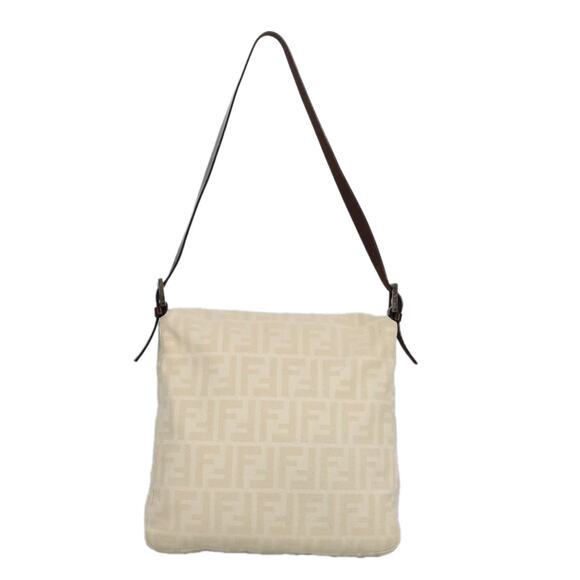 FENDI Zucca Canvas Mamma Baguette Shoulder Bag Beige Silver - Picture 3 of 12
